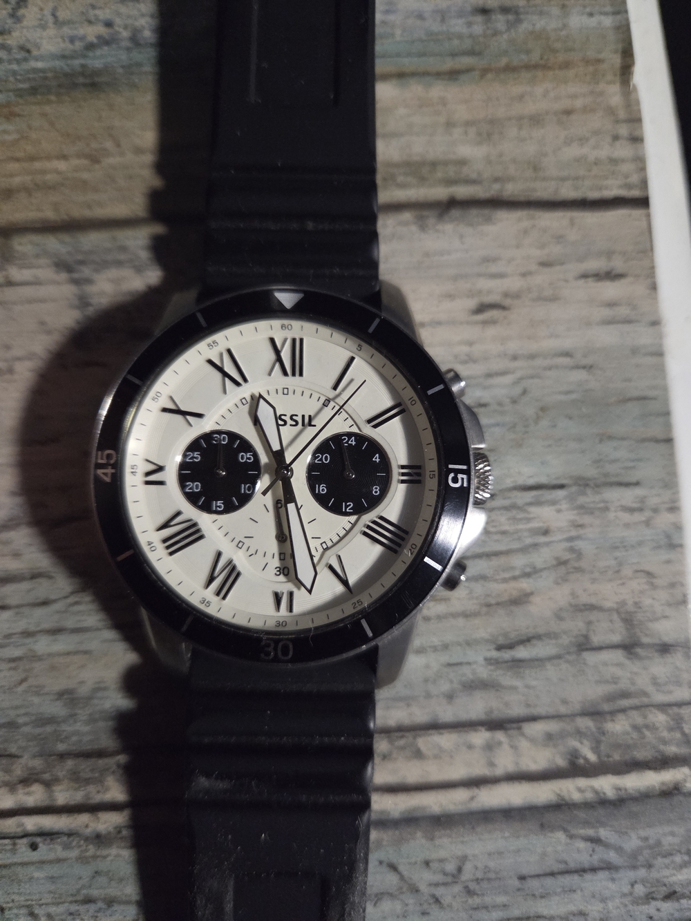 Fossil Men's Chronograph Watch - Black & Cream